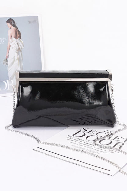 Patent Leather Frame Clutch Bag