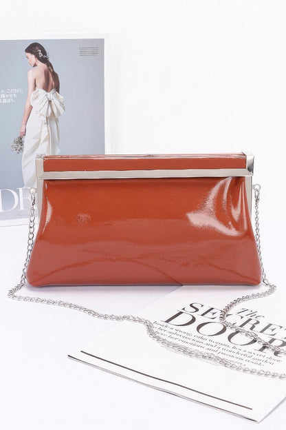 Patent Leather Frame Clutch Bag
