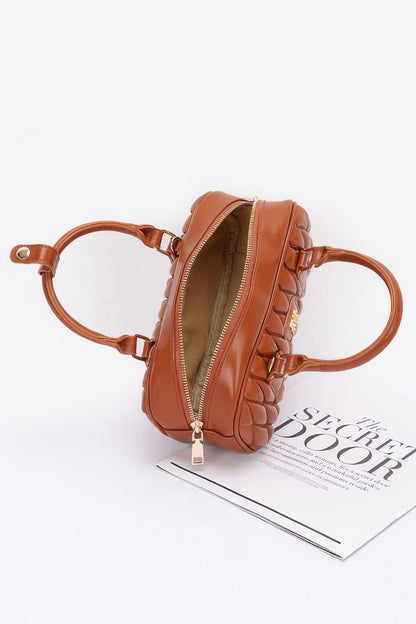 Quilted Faux Leather Handbag