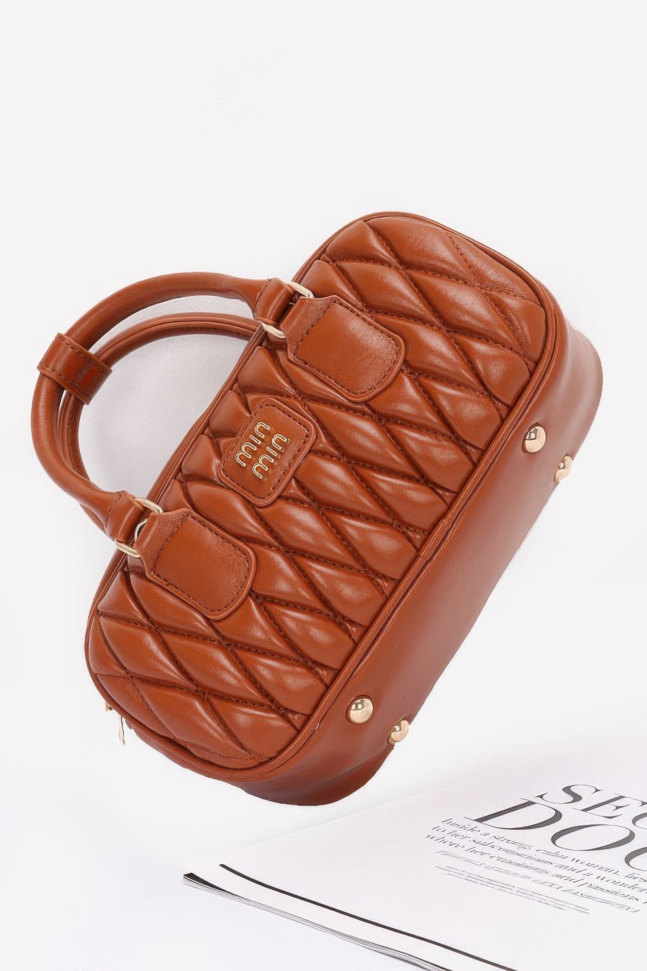 Quilted Faux Leather Handbag
