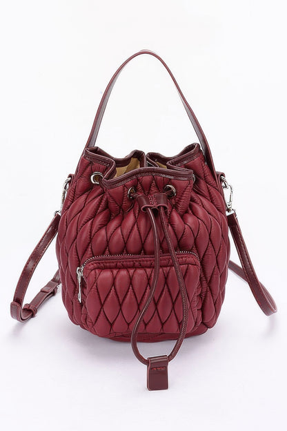 Quilted Faux Leather Bucket Bag
