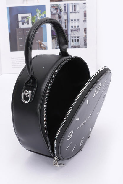 Faux Leather Clock Novelty Bag