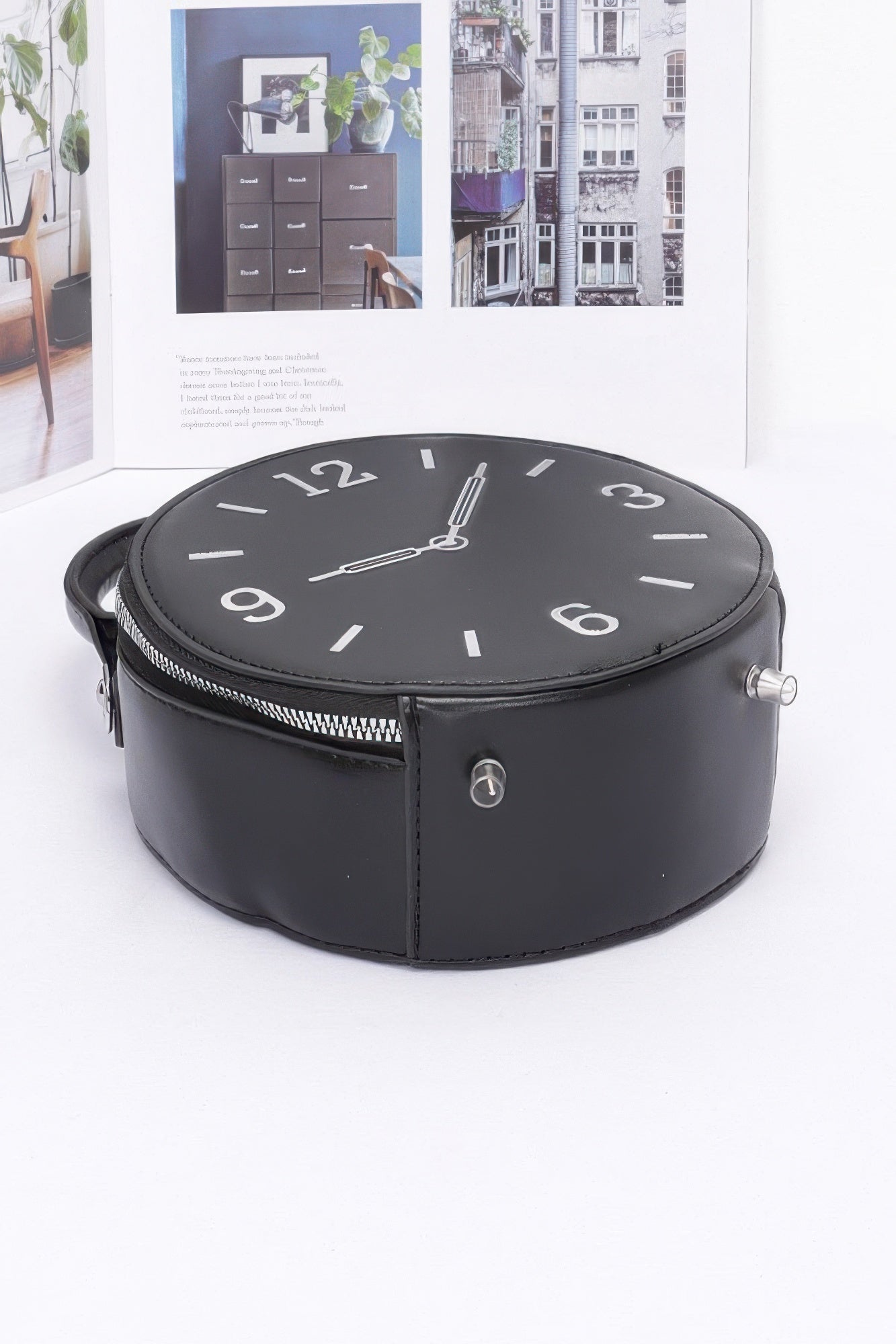 Faux Leather Clock Novelty Bag