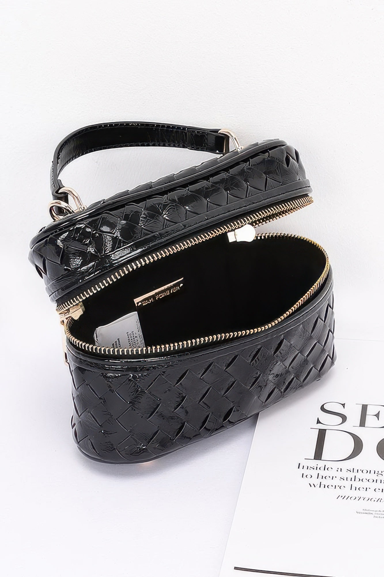 Metallic Braided Vanity Bag