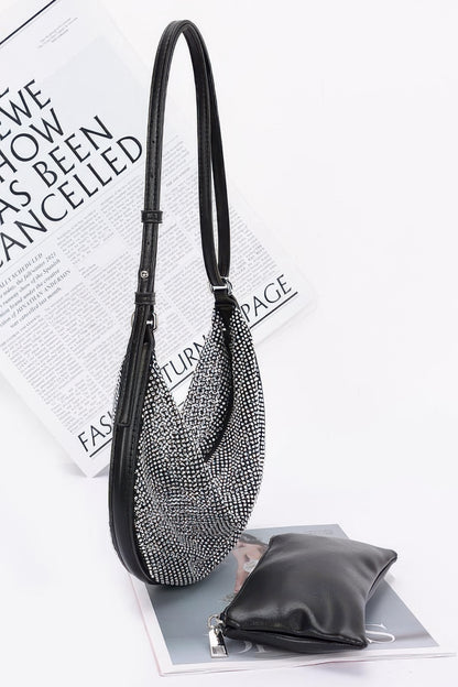 Rhinestone Mesh Shoulder Bag