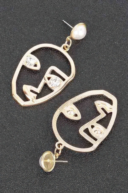 Metal Face Earring