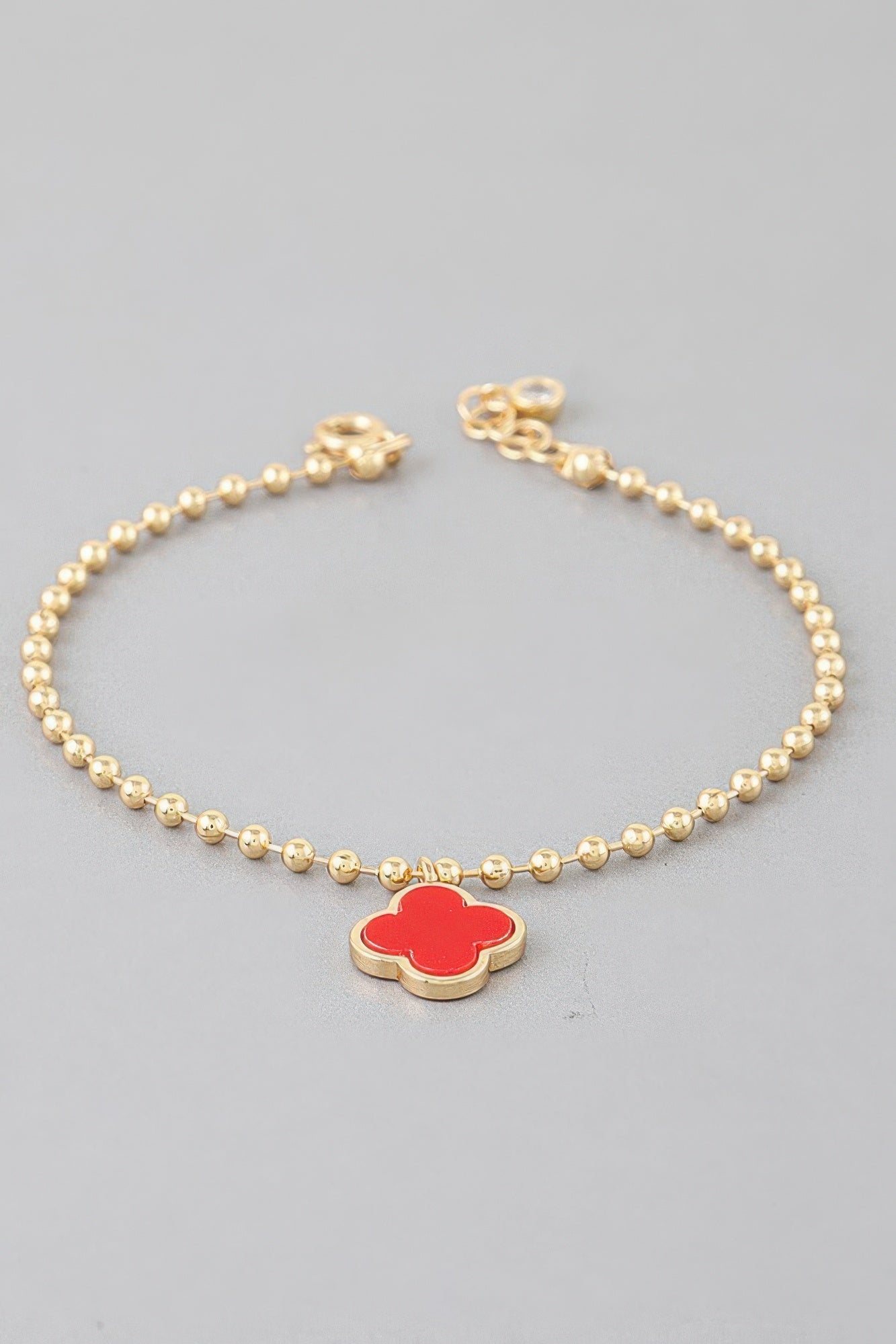 Modern Clover Charm Beaded Bracelet