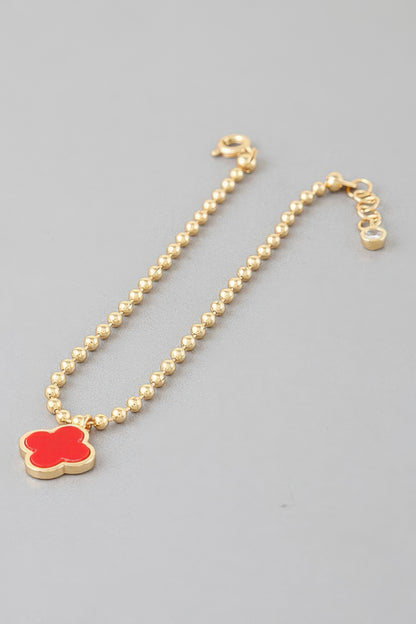 Modern Clover Charm Beaded Bracelet