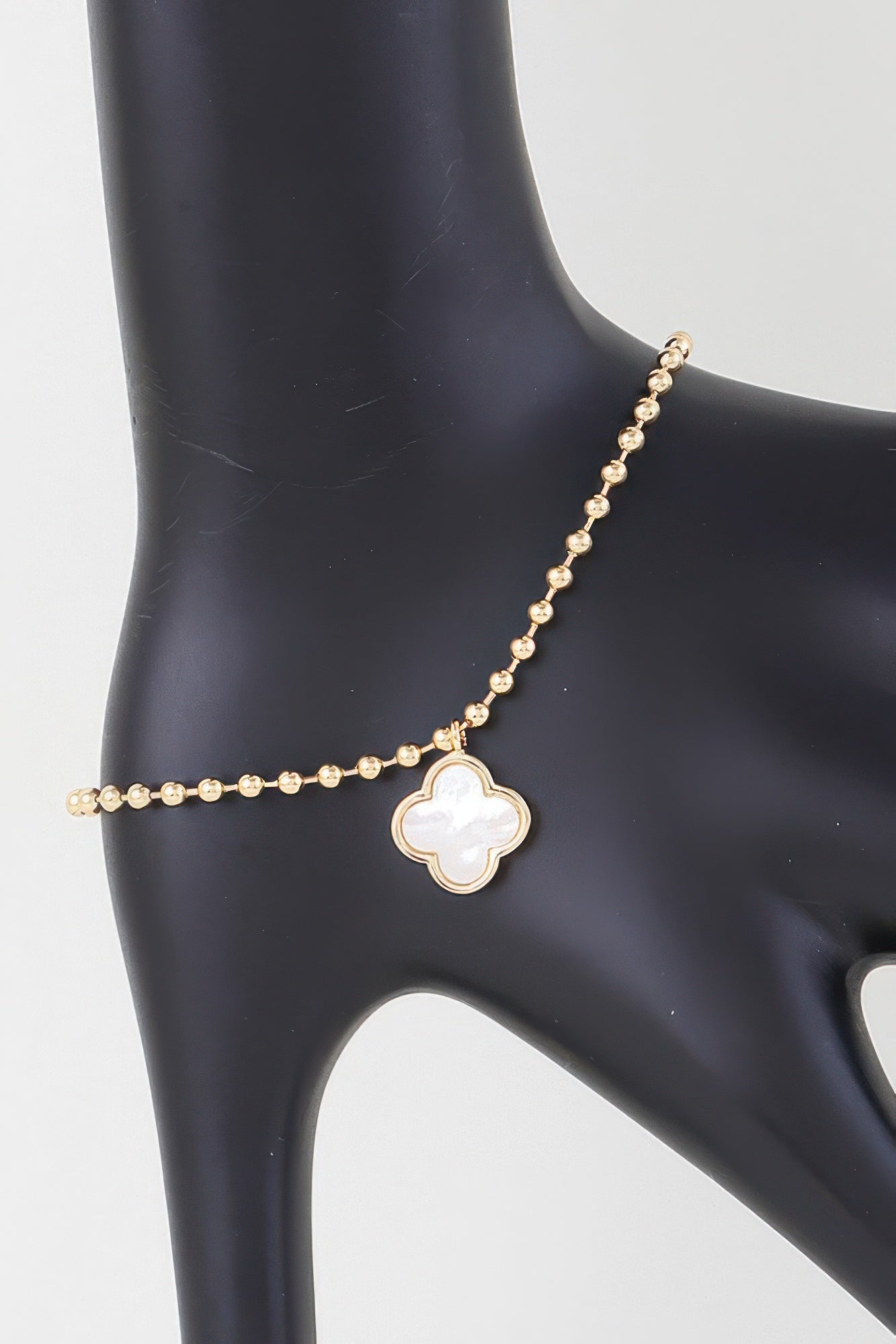 Modern Clover Charm Beaded Bracelet