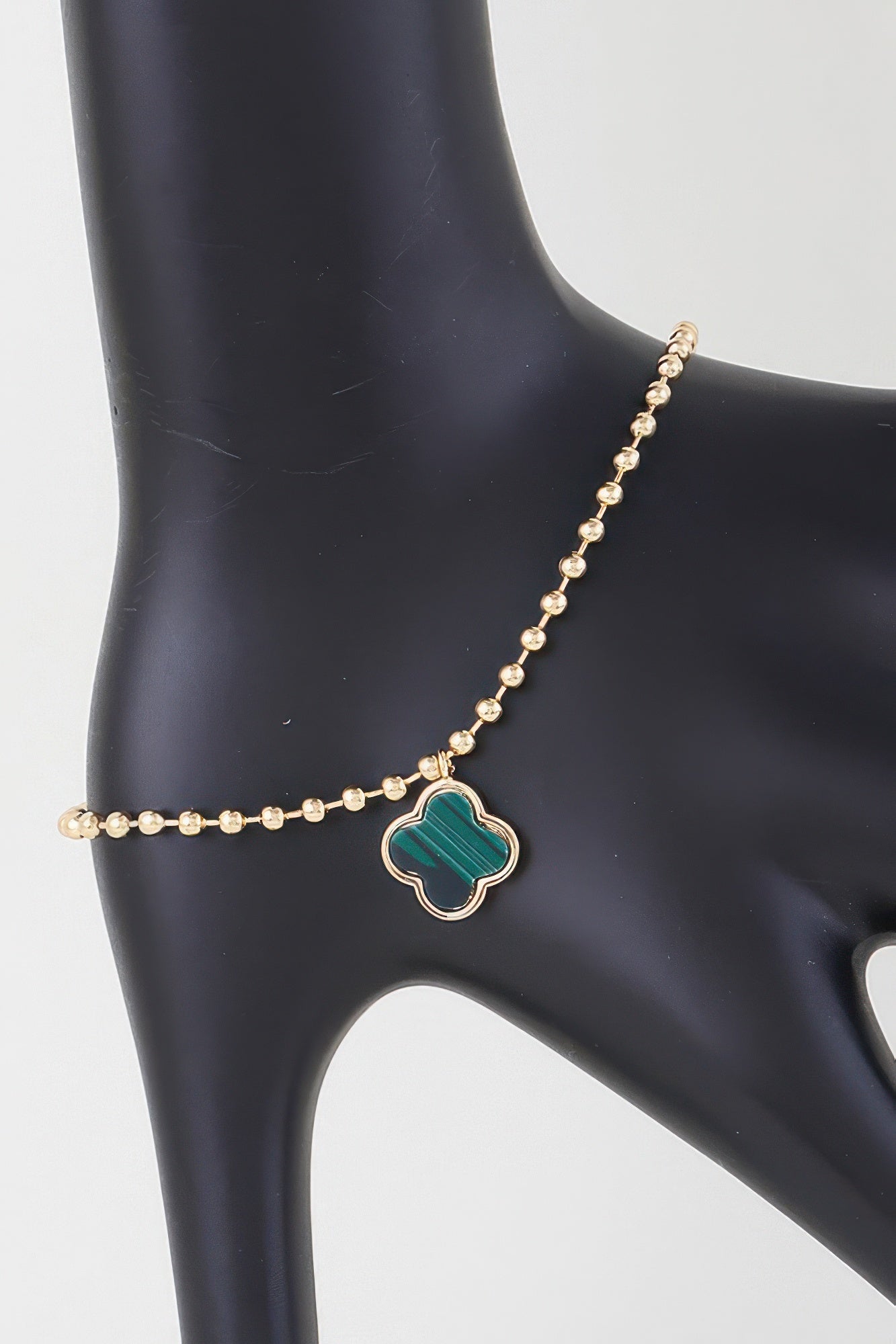 Modern Clover Charm Beaded Bracelet