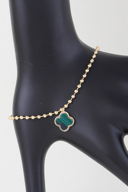 Modern Clover Charm Beaded Bracelet