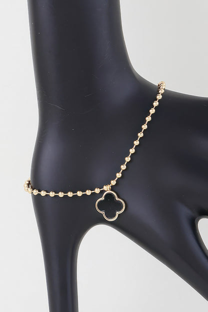 Modern Clover Charm Beaded Bracelet