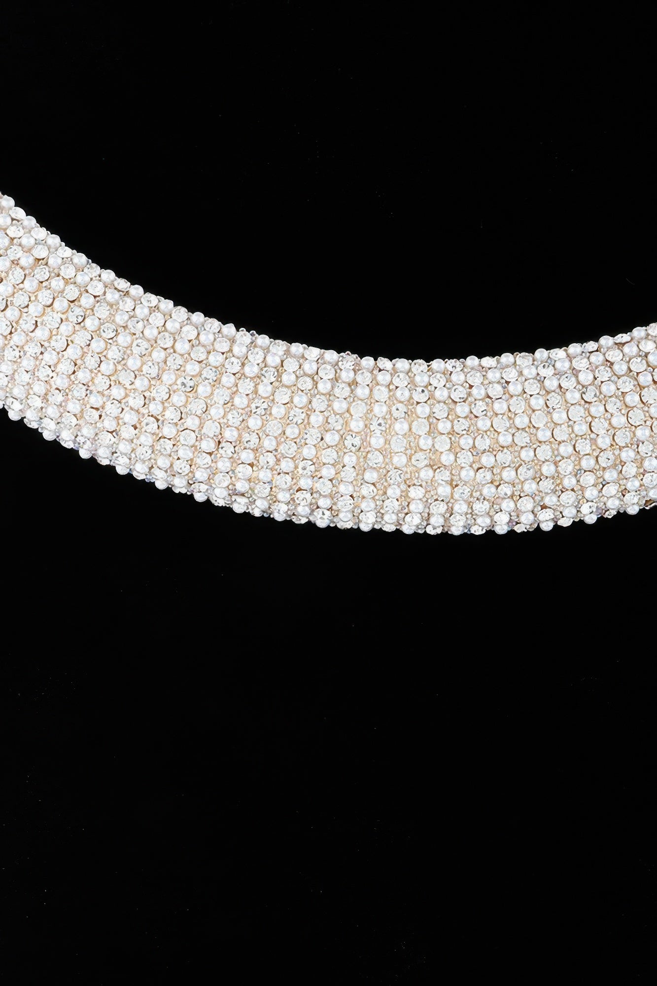 Wide Bejeweled Statement Necklace