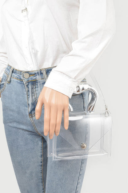 Transparent Ccb Handle Flap Clutch