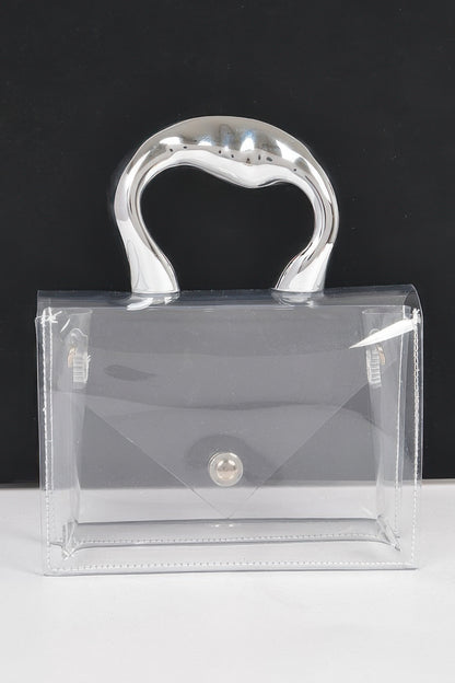 Transparent Ccb Handle Flap Clutch