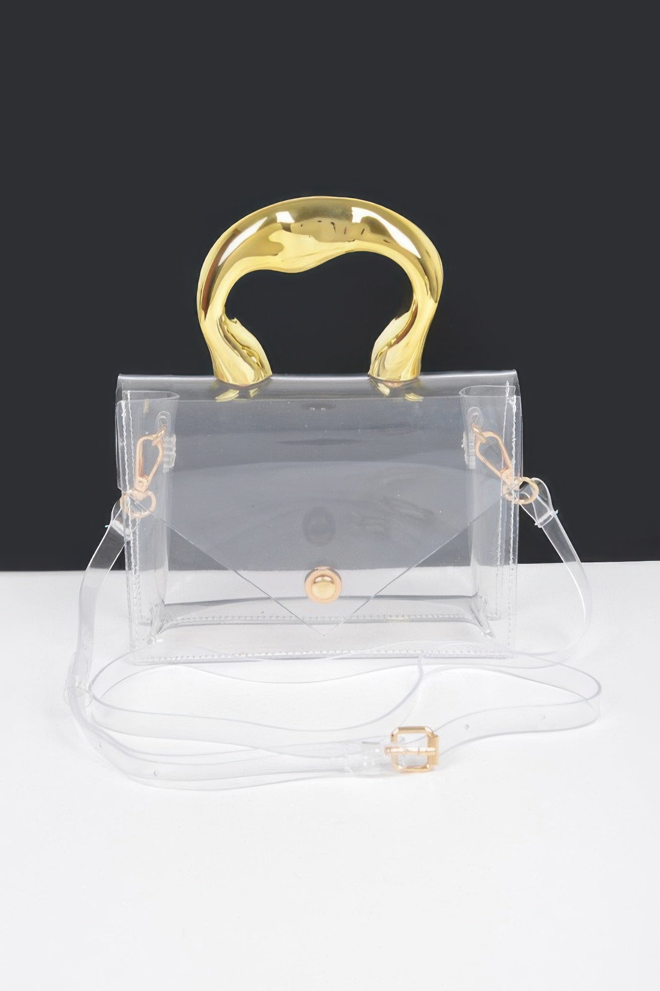 Transparent Ccb Handle Flap Clutch
