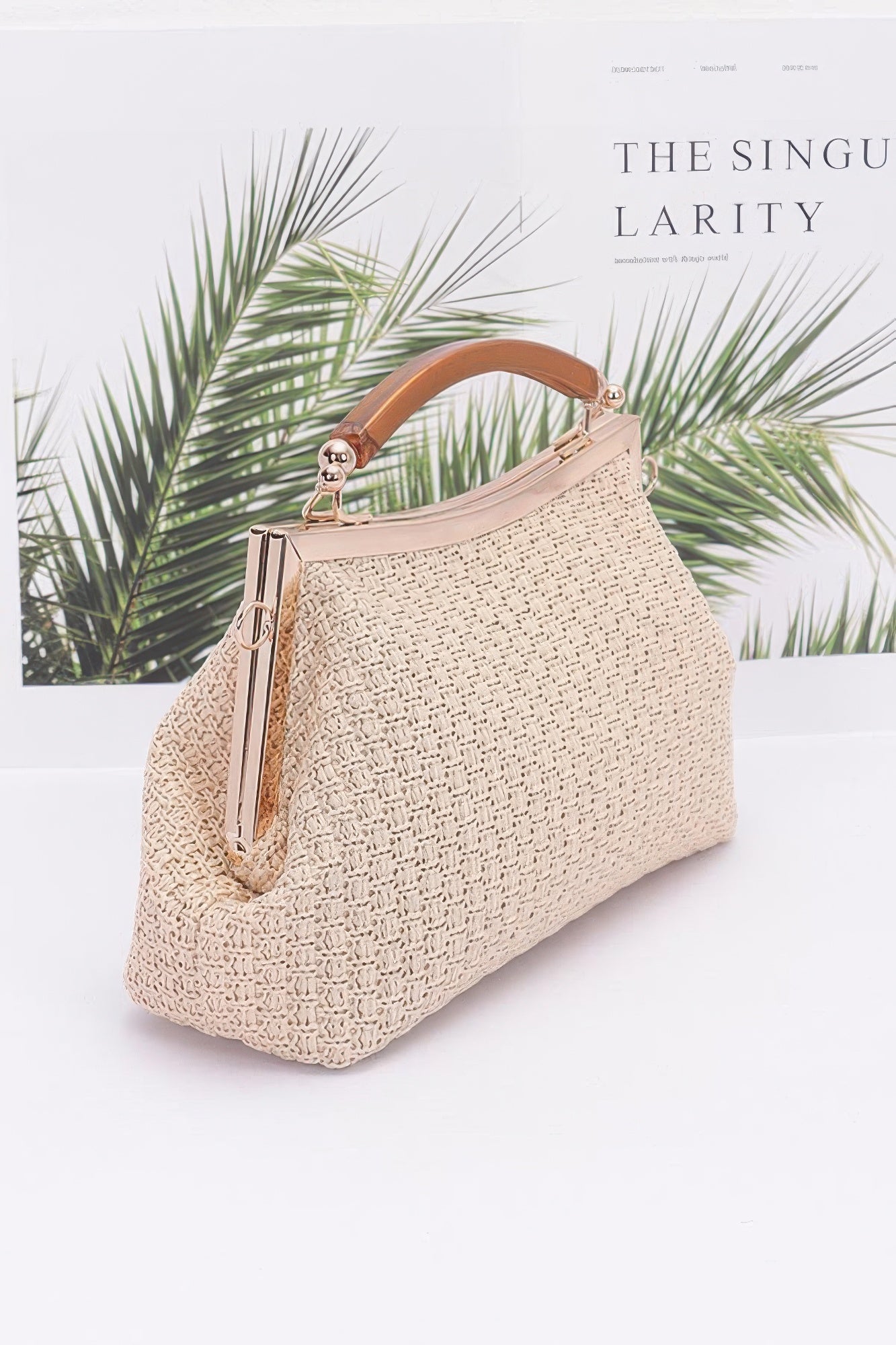 Faux Straw Party Clutch
