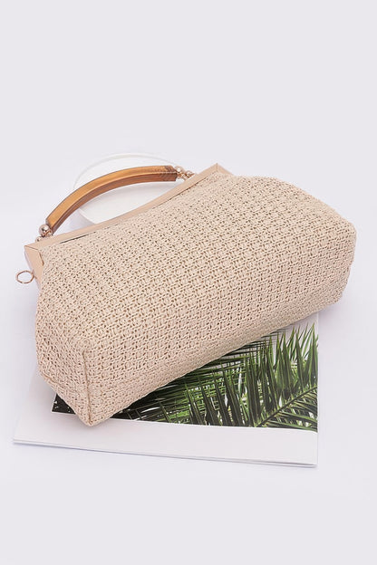 Faux Straw Party Clutch