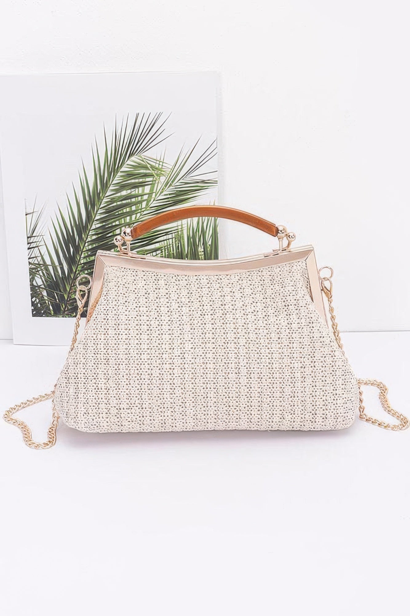 Faux Straw Party Clutch