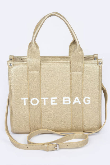 Faux Leather Small Tote Bag