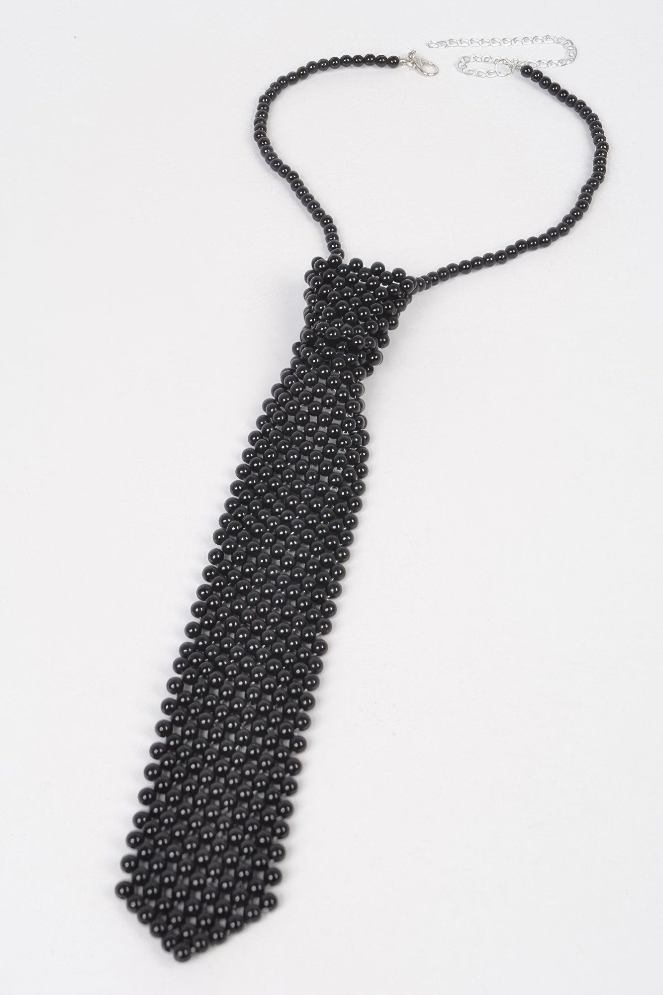 Faux Pearl Polyester Necktie Necklace