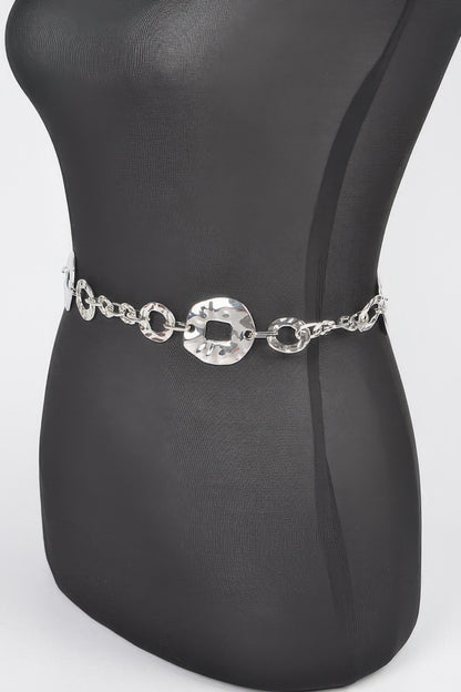 Hammered Metal Chain Belt
