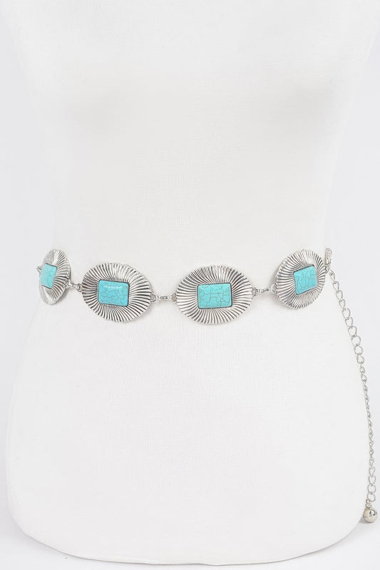 Western Style Metal Chain Belt