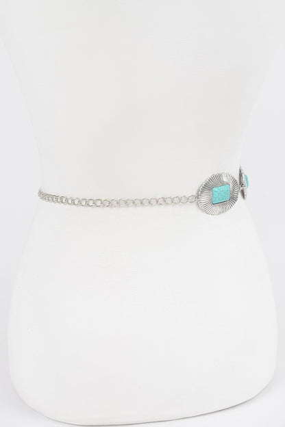 Western Style Metal Chain Belt