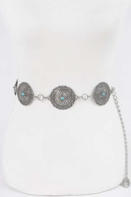 Western Style Metal Chain Belt