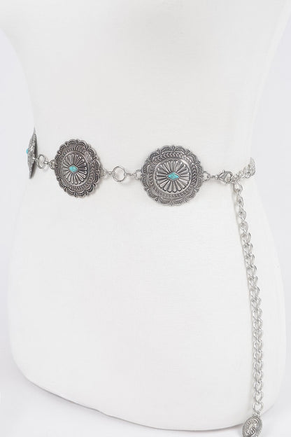 Western Style Metal Chain Belt
