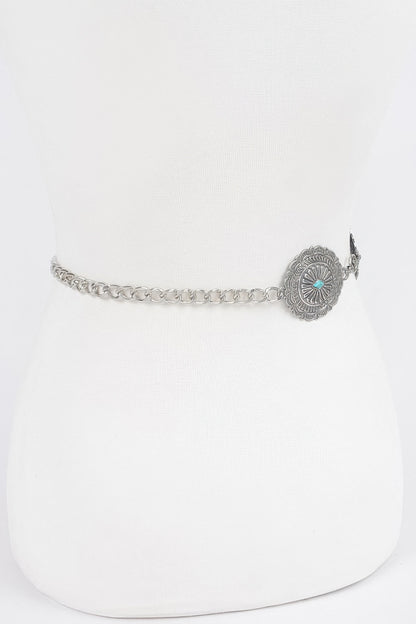 Western Style Metal Chain Belt