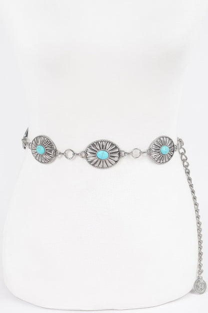 Western Style Metal Chain Belt