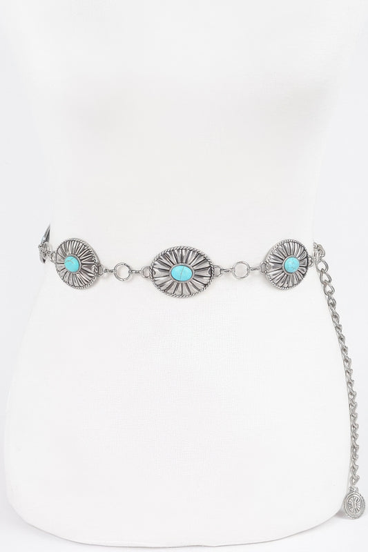 Western Style Metal Chain Belt