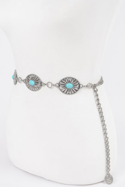 Western Style Metal Chain Belt