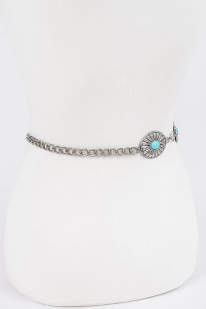 Western Style Metal Chain Belt