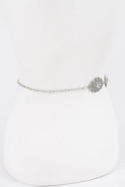 Western Style Metal Chain Belt