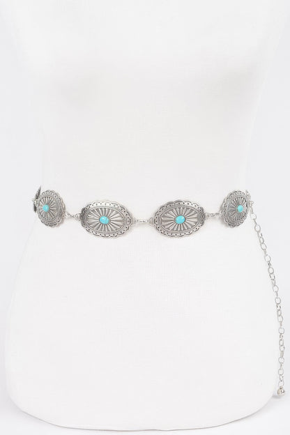 Western Style Metal Chain Belt