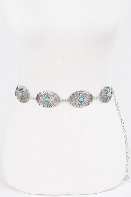 Western Style Metal Chain Belt