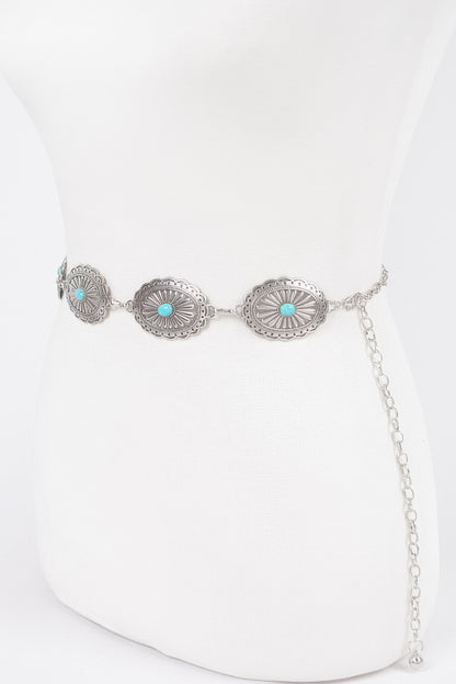Western Style Metal Chain Belt