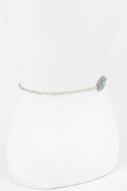 Western Style Metal Chain Belt