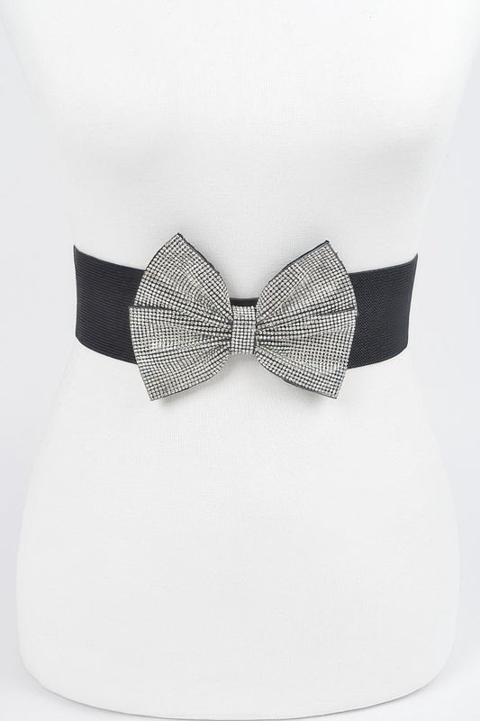 Rhinestone Ribbon Elastic Belt