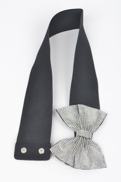 Rhinestone Ribbon Elastic Belt