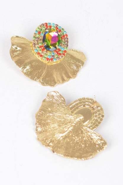 Rhinestone Metal Earrings