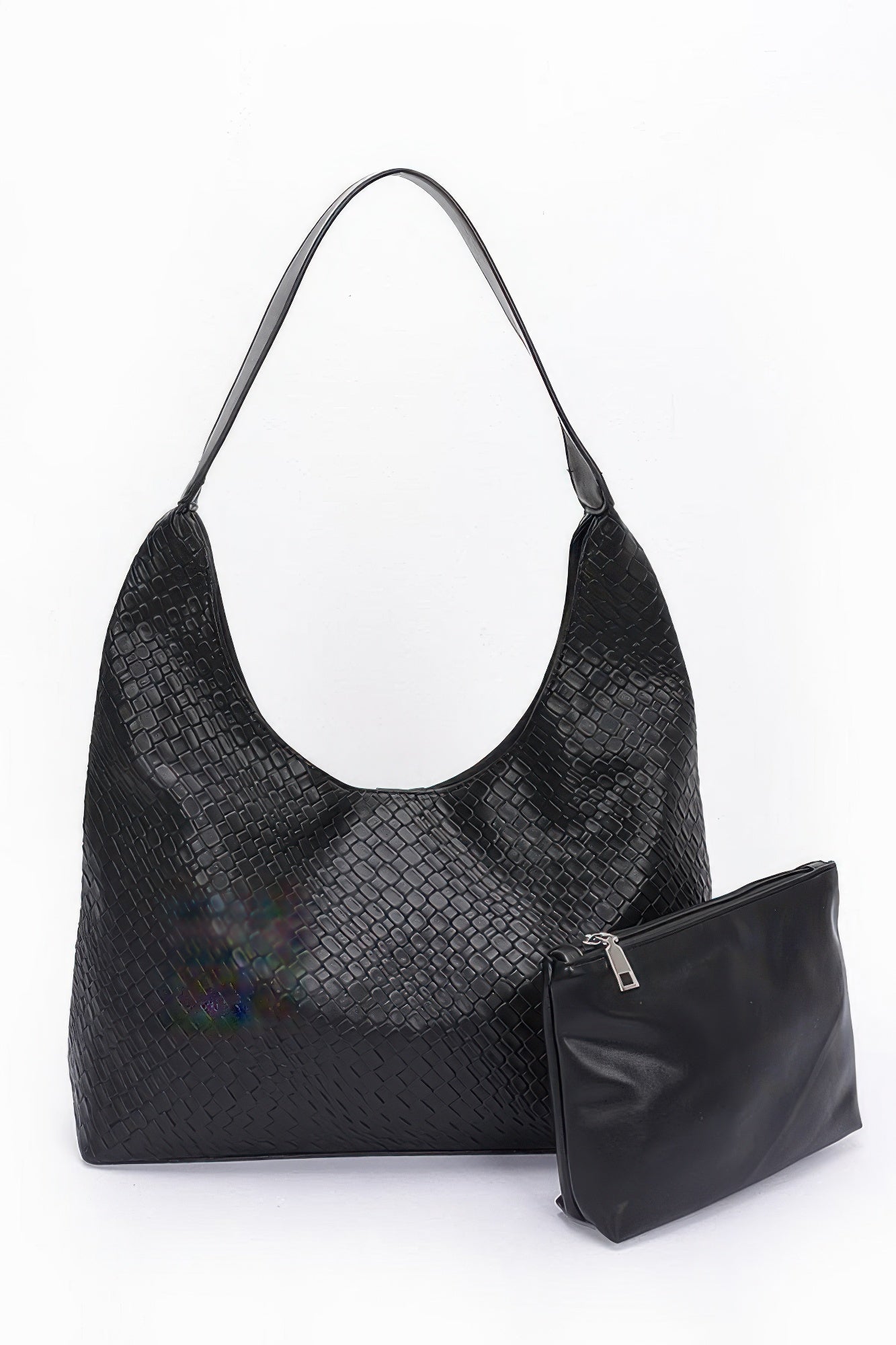 Embossed Faux Leather Shoulder Bag
