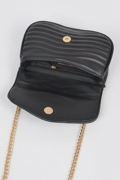 Quilted Faux Leather Crossbody Bag