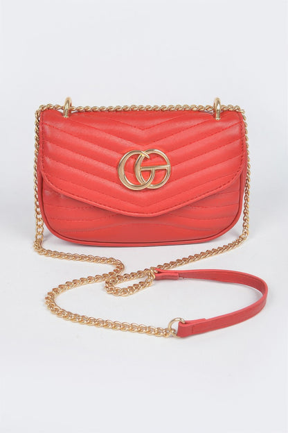 Quilted Faux Leather Crossbody Bag