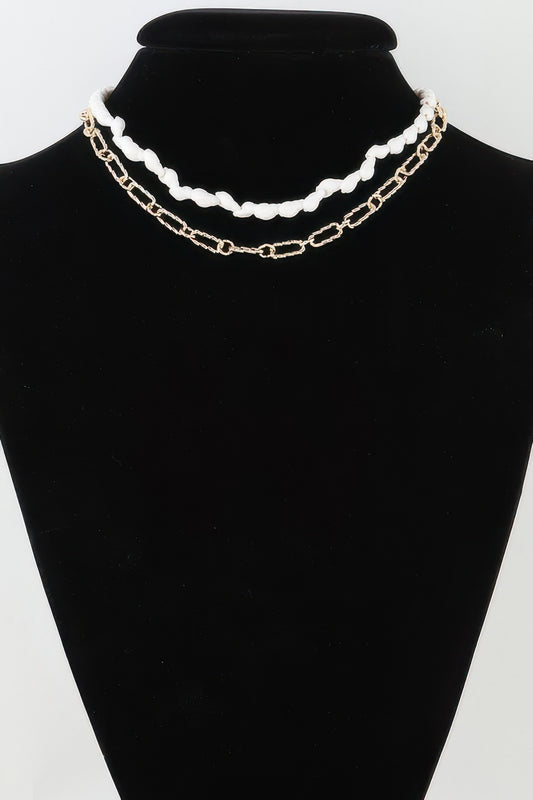 Sea Shell N Chain Linked Necklace