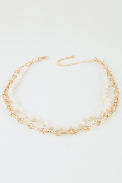 Sea Shell N Chain Linked Necklace