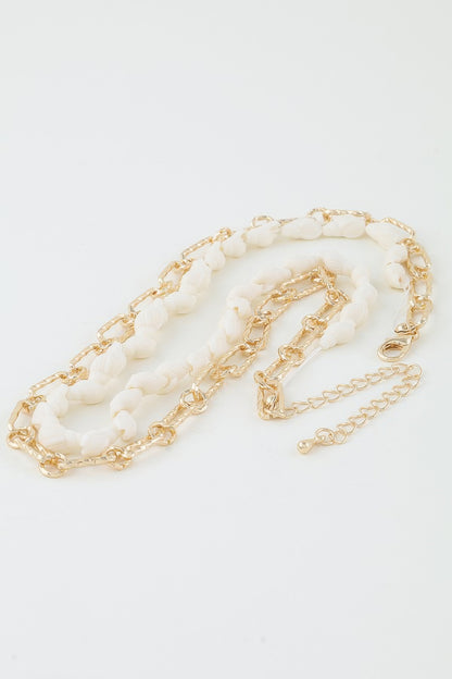 Sea Shell N Chain Linked Necklace