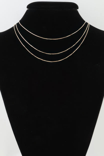 Triple Sleek Chain Necklace